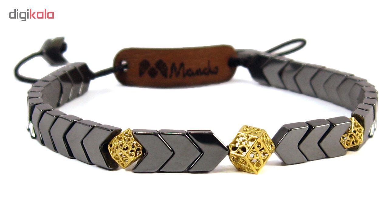 دستبند طلا 18 عیار مردانه مانچو مدل bfg123m -  - 5