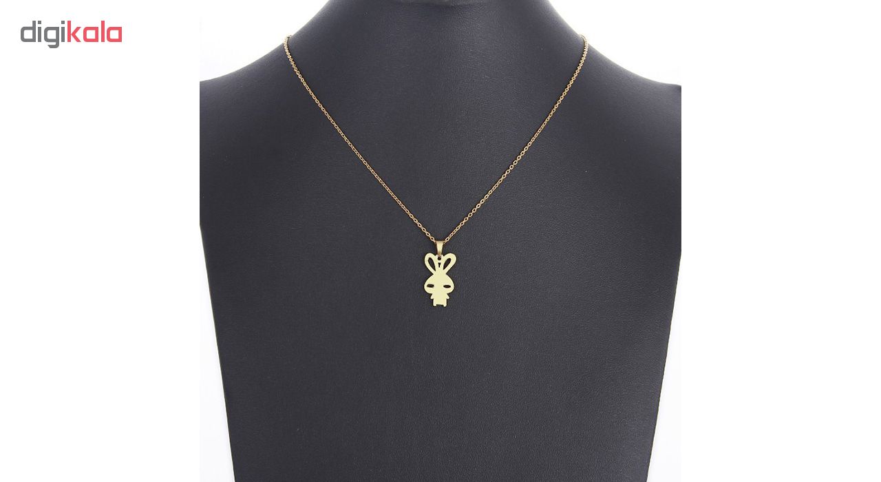 آویز گردنبند طلا 18 عیار جواهری میکا طرح خرگوش کد 0110017