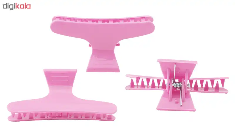 کلیپس مو مدل F204 رنگ صورتی بسته 3 عددی تک سایز