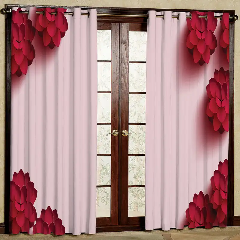 پرده مدل گل مخمل پانچی کد 2447 سایز 200x140 سانتی متر