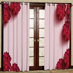 پرده مدل گلبرگ حاشیه دار هازان پانچی کد 2447 سایز 140x200 سانتی متر