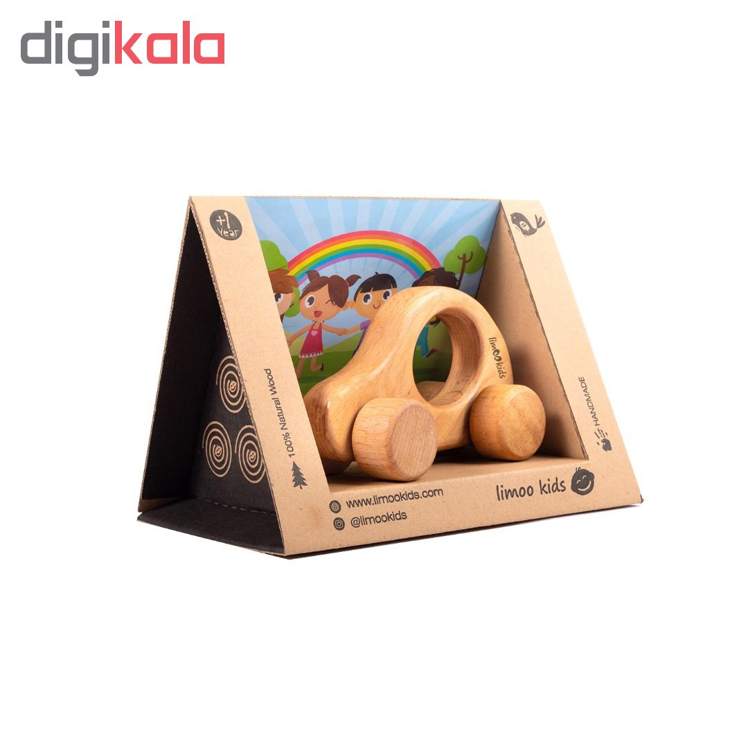  ماشین اسباب بازی چوبی لیمو کیدز مدل Classic car کد 103