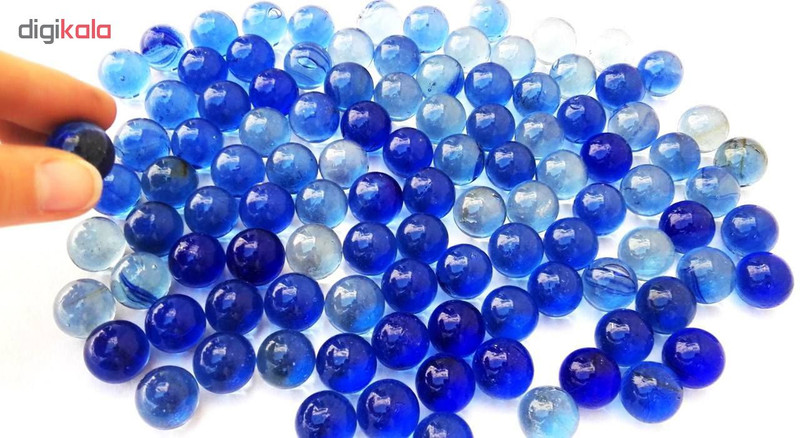 تیله شیشه ای گلدونه مدل آبی بسته 100 عددی