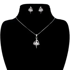 نیم ست نقره زنانه آی جواهر طرح بالرین کد 77310NN