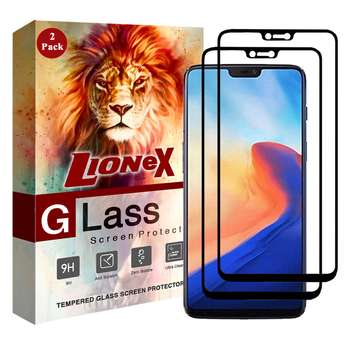 محافظ صفحه نمایش 5D لایونکس مدل USS مناسب برای گوشی موبایل OnePlus 6 بسته دو عددی