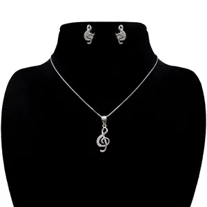 نیم ست نقره زنانه آی جواهر طرح کلید سل کد 77312NN