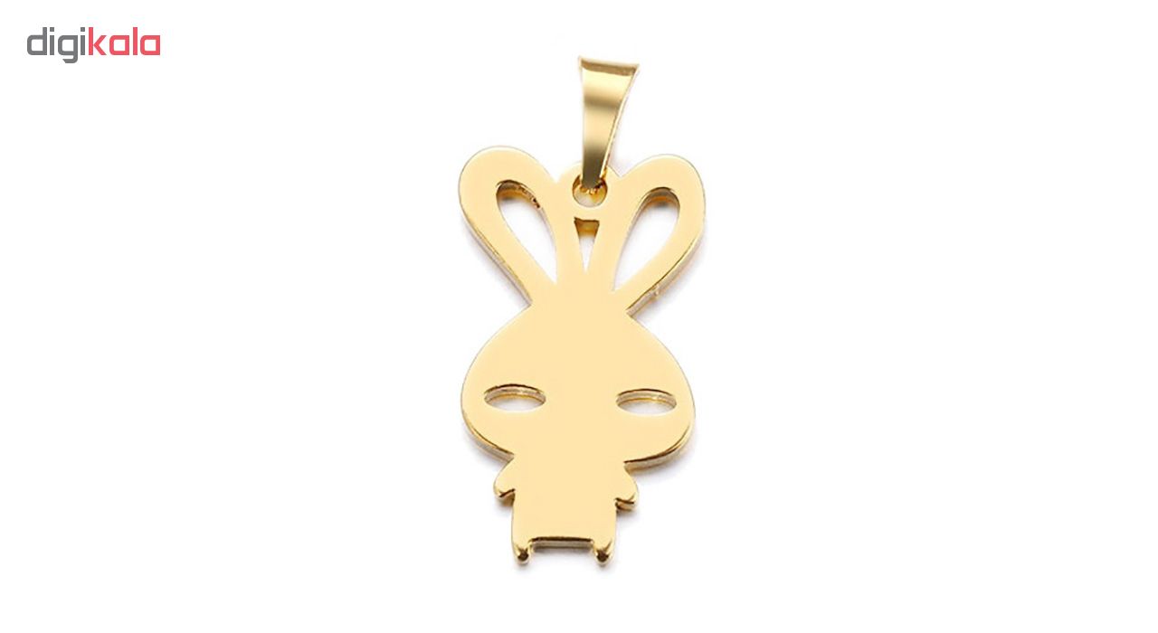آویز گردنبند طلا 18 عیار جواهری میکا طرح خرگوش کد 0110017