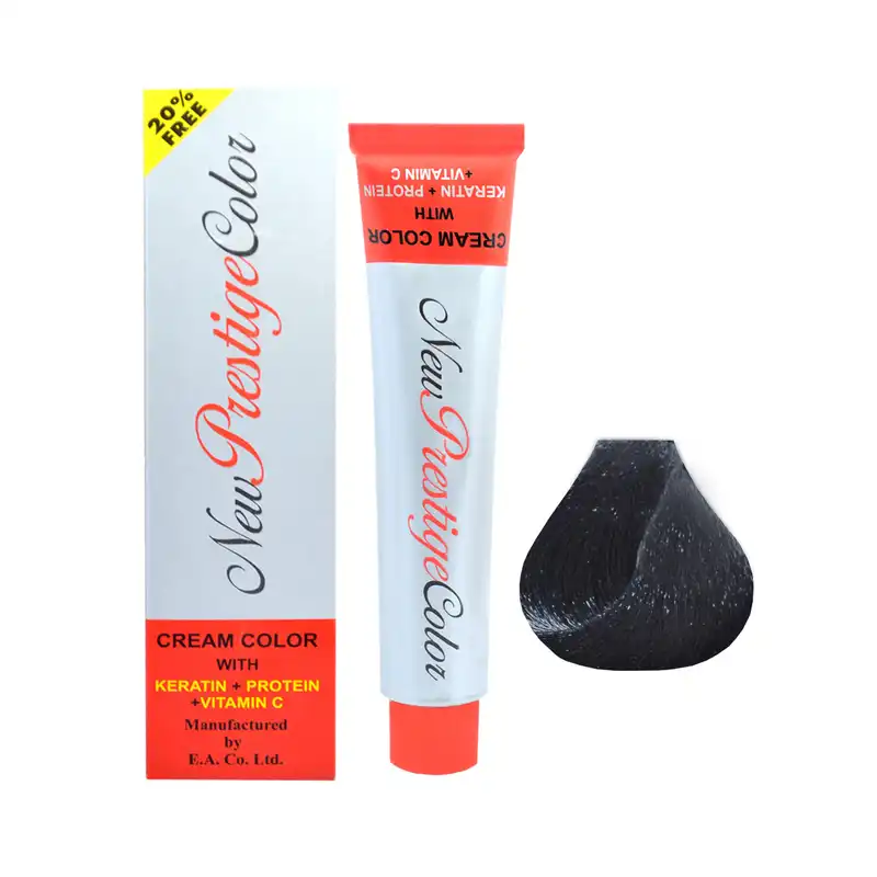 رنگ مو نیو پرستیژ کالر شماره 1.1 حجم 120 میلی لیتر رنگ مشکی پرکلاغی