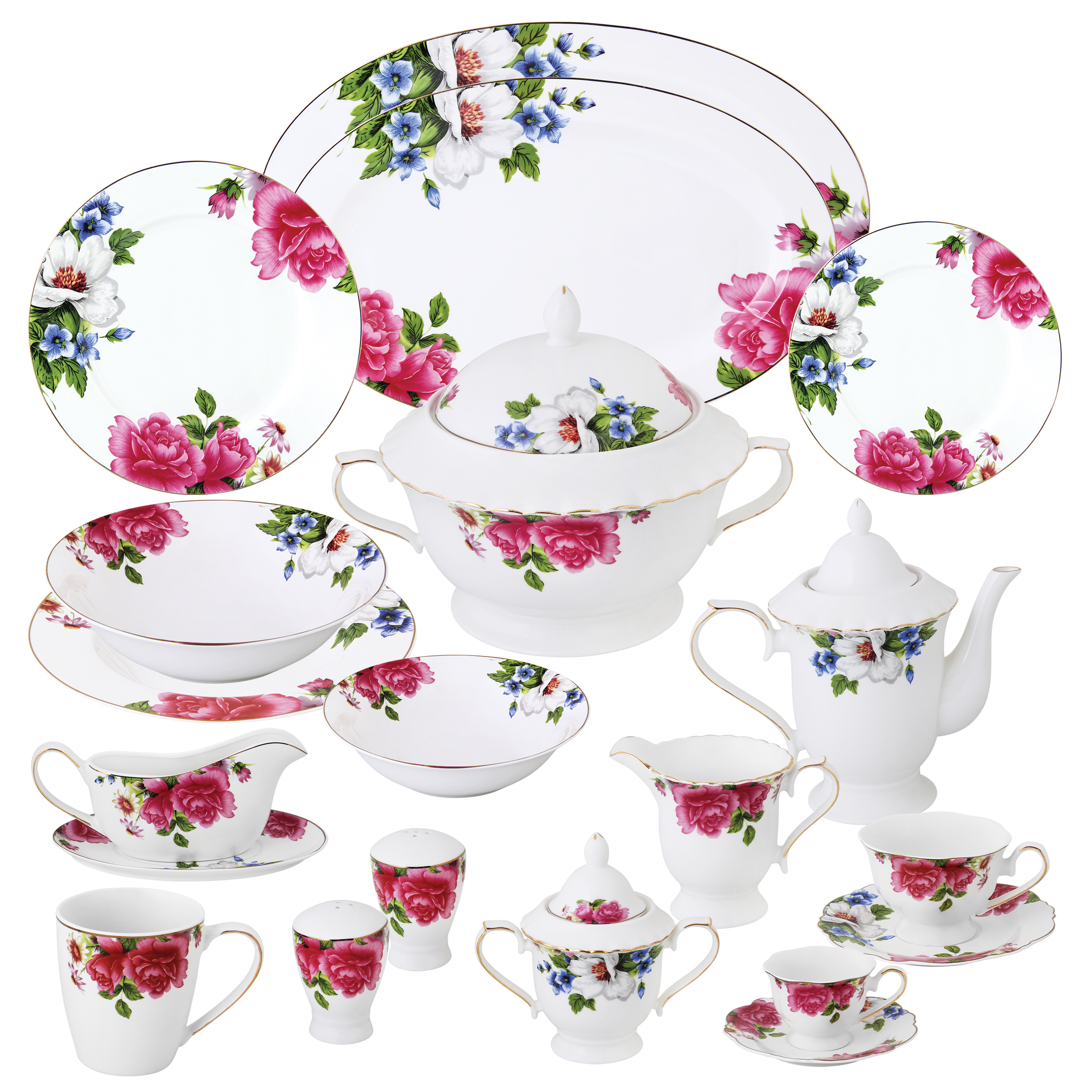 سرویس غذاخوری 116 پارچه اف ام مدل Flowery آلمان 12 نفره کد 14033
