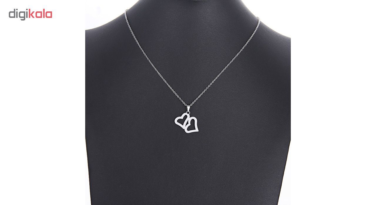 آویز گردنبند طلا 18 عیار جواهری میکا طرح قلب کد 0110022 -  - 4