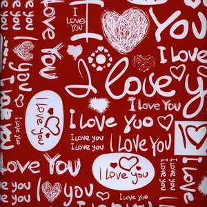 کاغذ کادو گلاسه طرح رد لاو  کد 319 بسته 5 عددی 