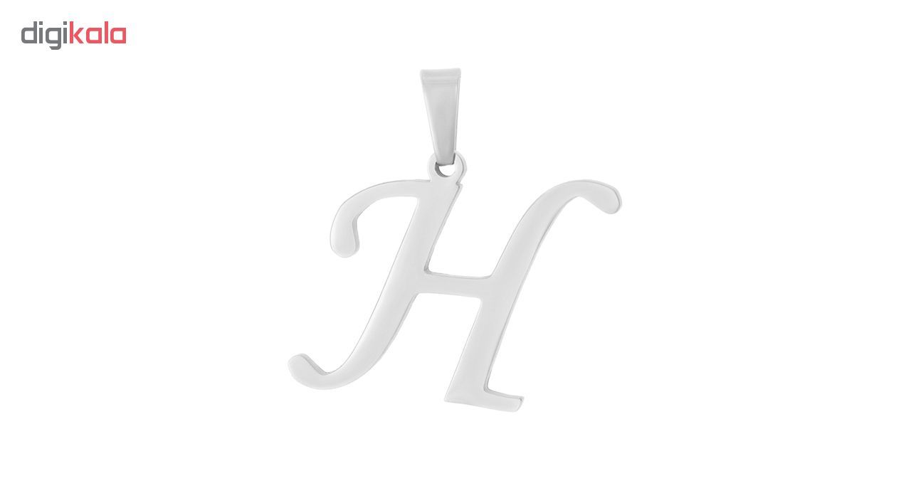 آویز گردنبند طلا  عیار جواهری میکا طرح H کد 0110038