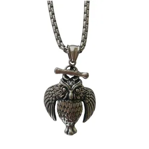 گردنبند مردانه طرح جغد خشمگین مدل NarOwl