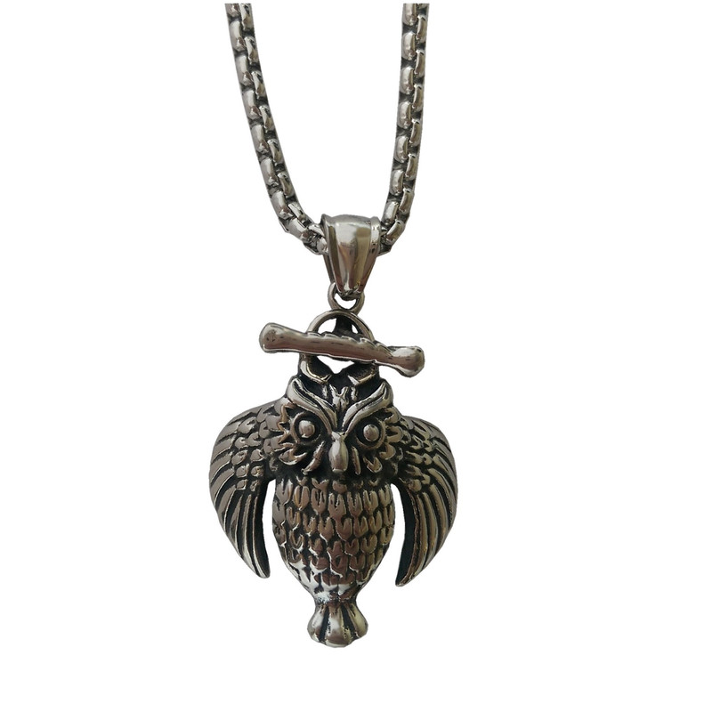 گردنبند مردانه طرح جغد خشمگین مدل NarOwl