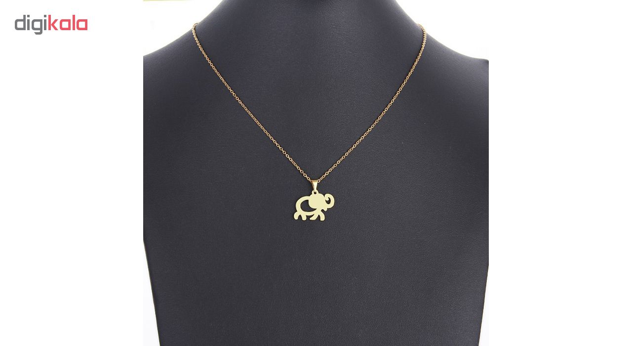 آویز گردنبند طلا 18 عیار جواهری میکا طرح فیل کد 0110045
