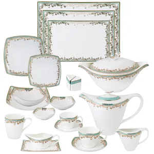 سرویس غذاخوری 115 پارچه اف ام مدل Cyan Fretwork آلمان 12 نفره کد GL09