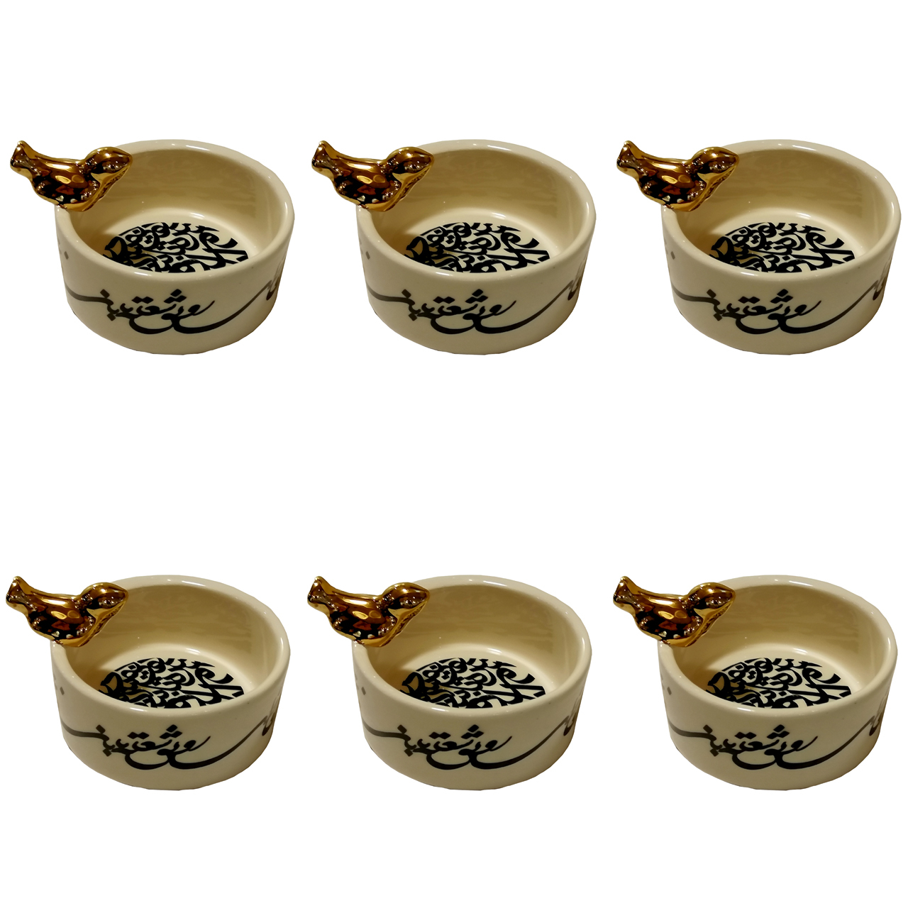 پیاله طرح سیاه مشق کد 02 بسته 6 عددی