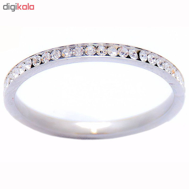 انگشتر زنانه نگین دار استیل مدل NSF سايز 16 انگشتر زنانه نگین دار استیل مدل NSF سايز 16