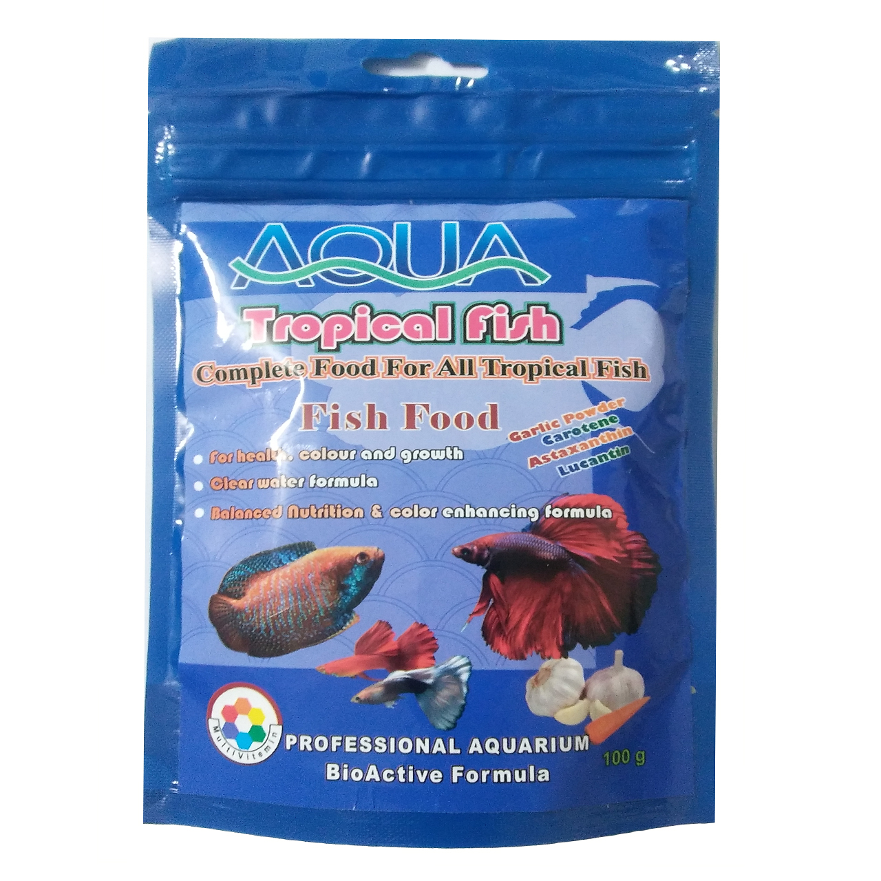 غذا ماهی آکوا مدل TROPICAL FISH وزن 100 گرم