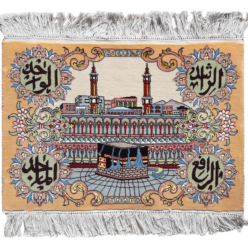تابلو فرش دستبافت بدون قاب طرح کعبه