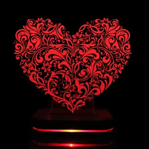چراغ خواب نورا طرح قلب کد H03