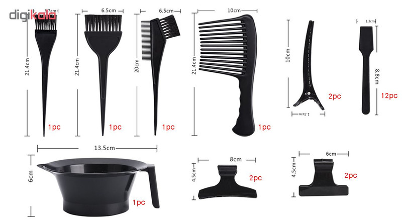 مجموعه تجهیزات رنگ مو مدل 23PC