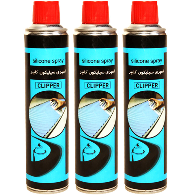 اسپری روان کننده و جداکننده قالب کلیپر مدل سیلیکون حجم 400 میلی لیتر بسته 3 عددی