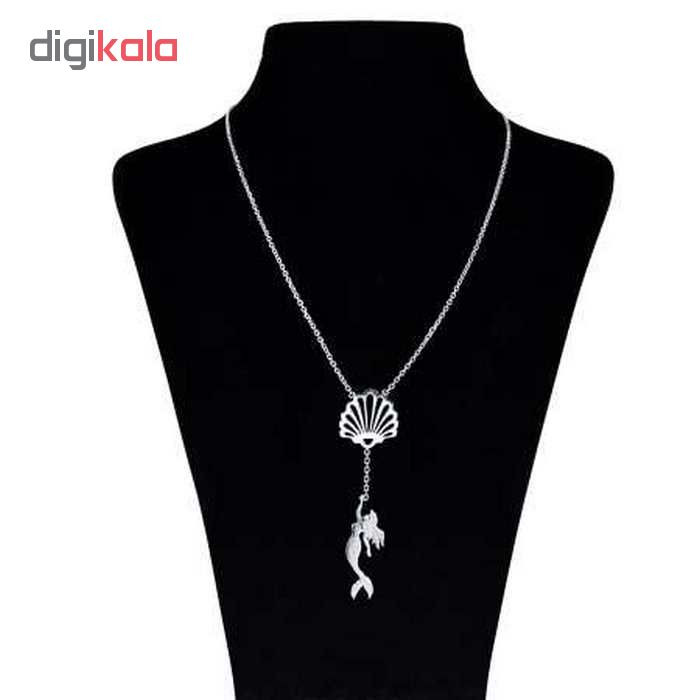 گردنبند نقره زنانه طرح پری دریایی کد 01