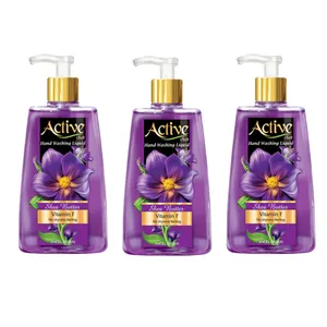 مایع دستشویی اکتیو مدل شفاف violet حجم 450 گرمی بسته 3 عددی