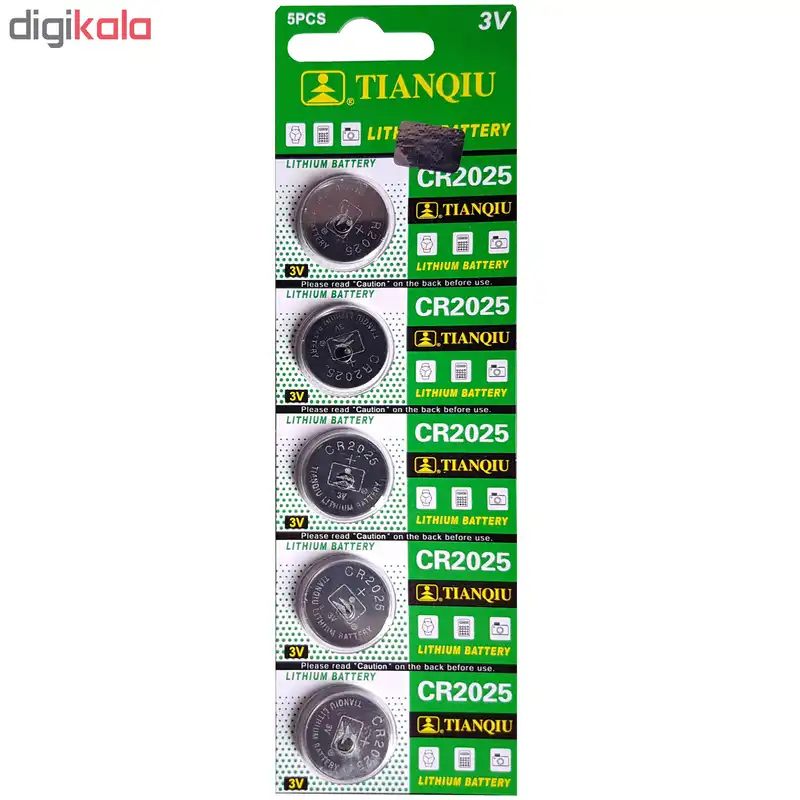 باتری سکه ای تیانکیو مدل CR2025 بسته 5 عددی