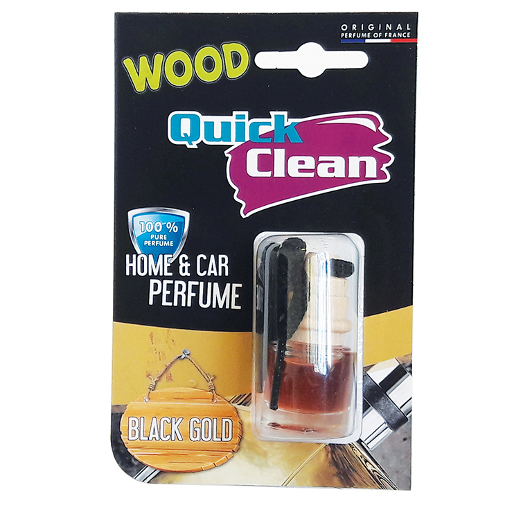 خوشبو کننده خودرو کوئیک کلین مدل WOOD Blacl Gold با حجم 7 میلی لیتر