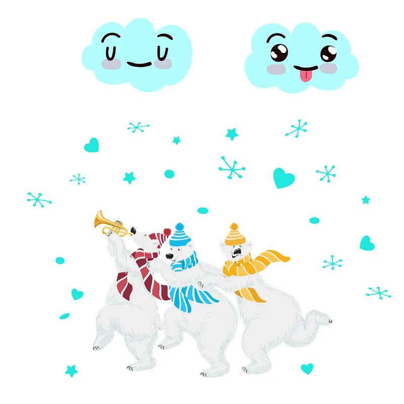 استیکر دیواری صالسو آرت مدل winter bears az