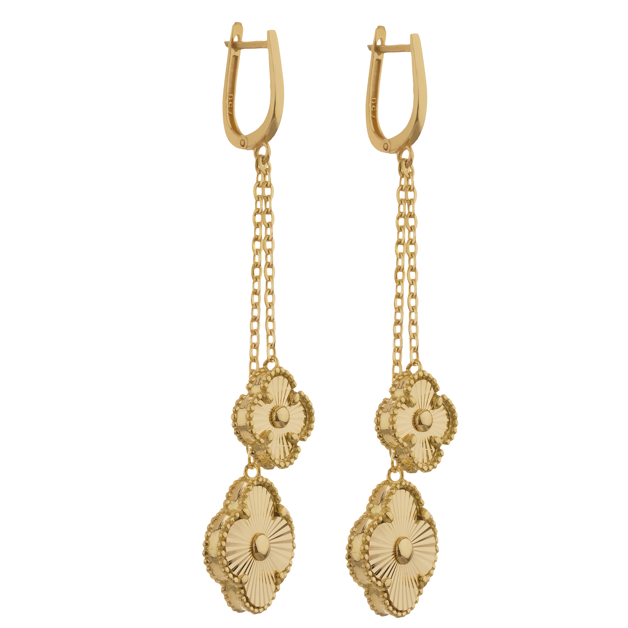 گوشواره طلا 18 عیار زنانه دوست خوب مدل ونکلیف کد dk592