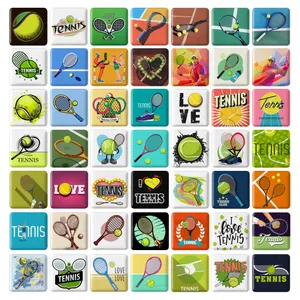 مگنت خندالو طرح تنیس Tennis مدل مربعی کد 108 مجموعه 49 عددی