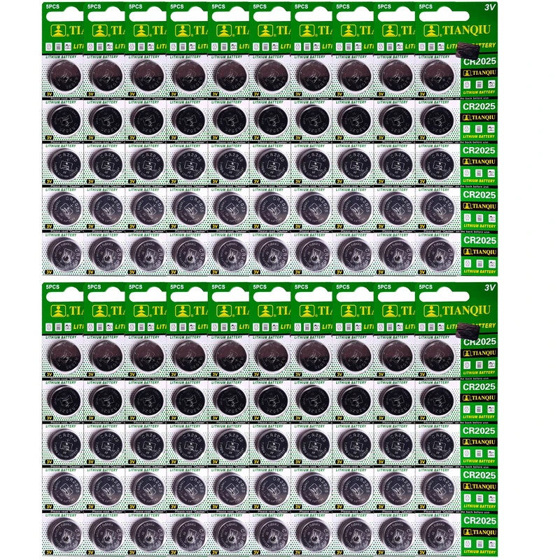 باتری سکه ای تیانکیو مدل CR2025 بسته 100 عددی