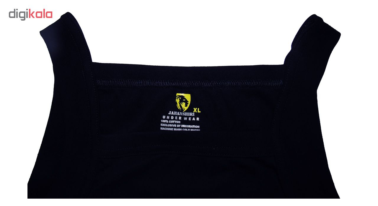 زیرپوش رکابی نخی مردانه JAHANSHIRI مدل یقه خشتی کد سرمه ای