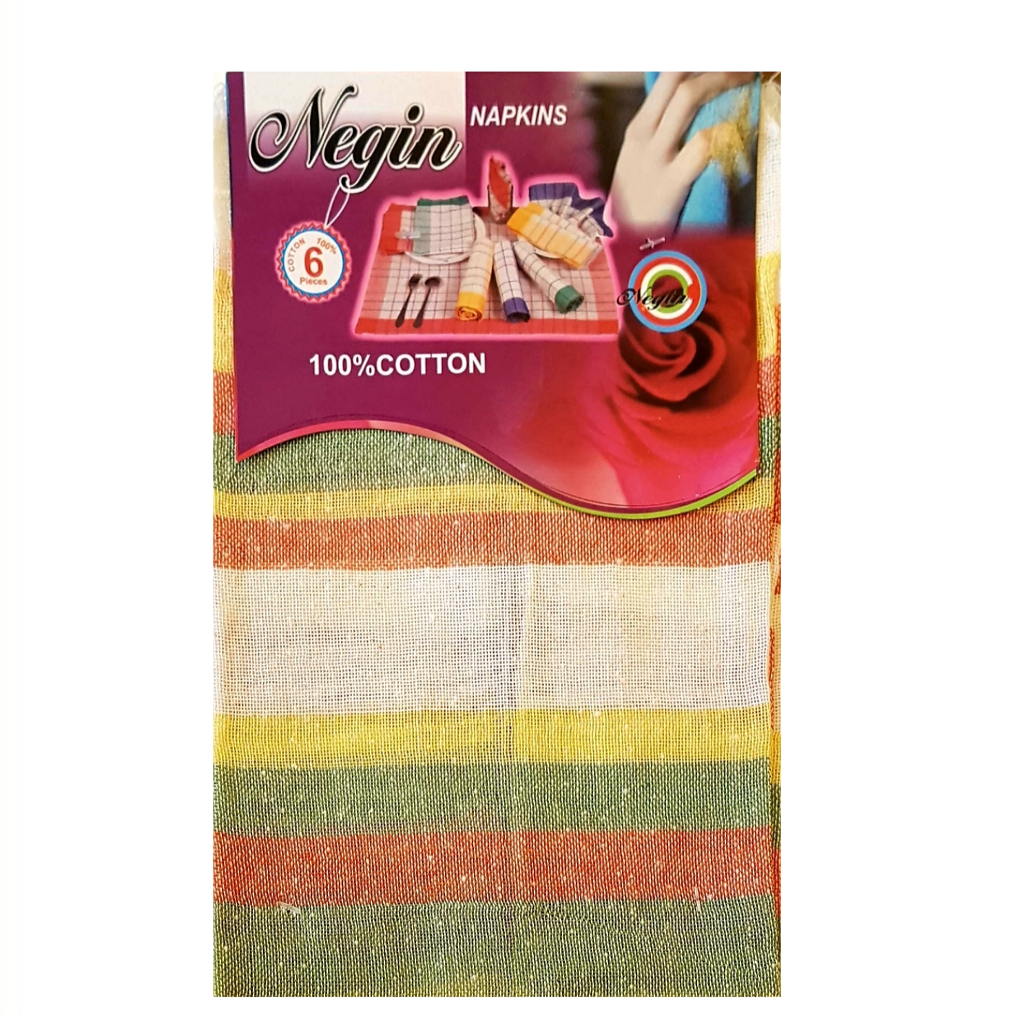 دستمال آشپزخانه نگین کد N-25 بسته 6 عددی
