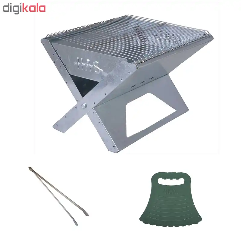 منقل تاشو سفری مدل H07 بهمراه باد بزن و انبر