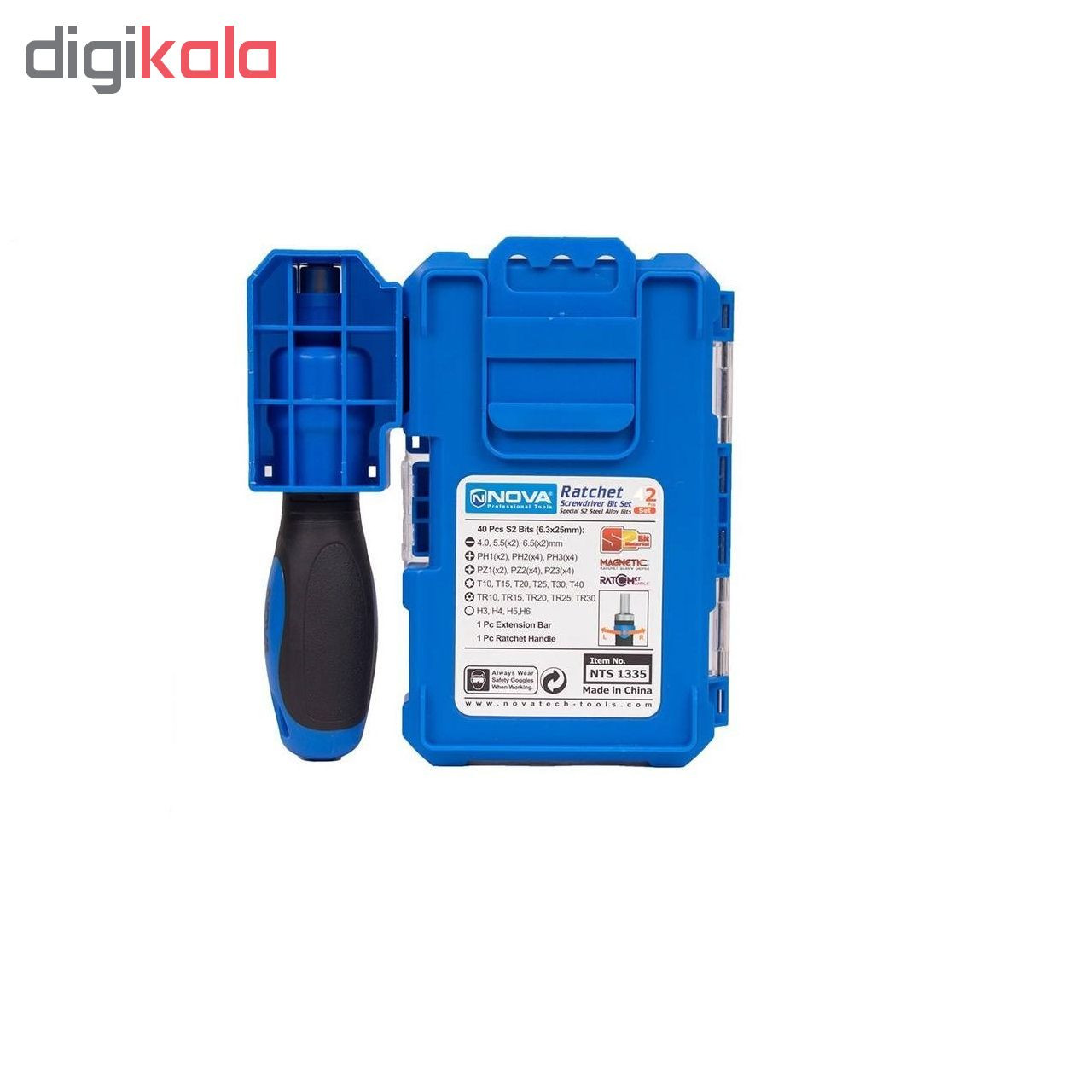 مجموعه 42 عددی سری بکس و پیچ گوشتی نووا مدل NTS 1335