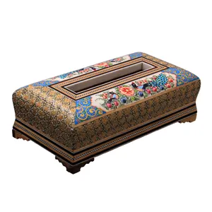 جعبه دستمال کاغذی خاتم کاری کد 9-70021