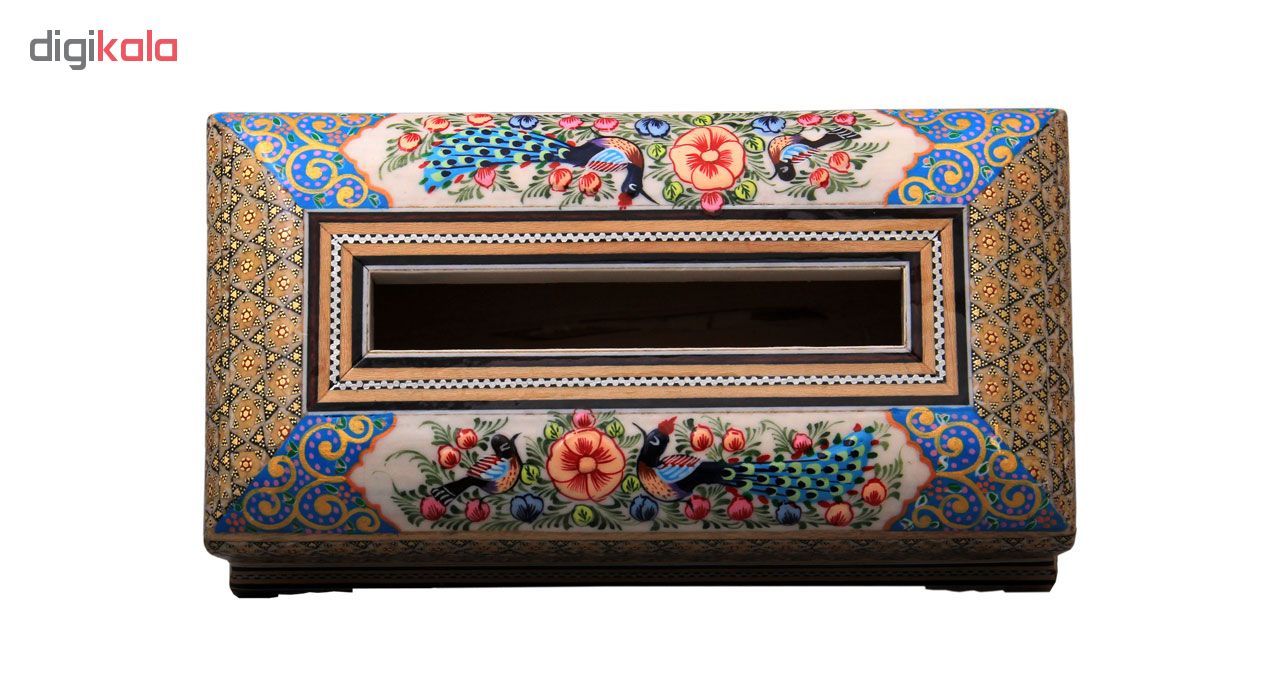 جعبه دستمال کاغذی خاتم کاری کد 9-70021