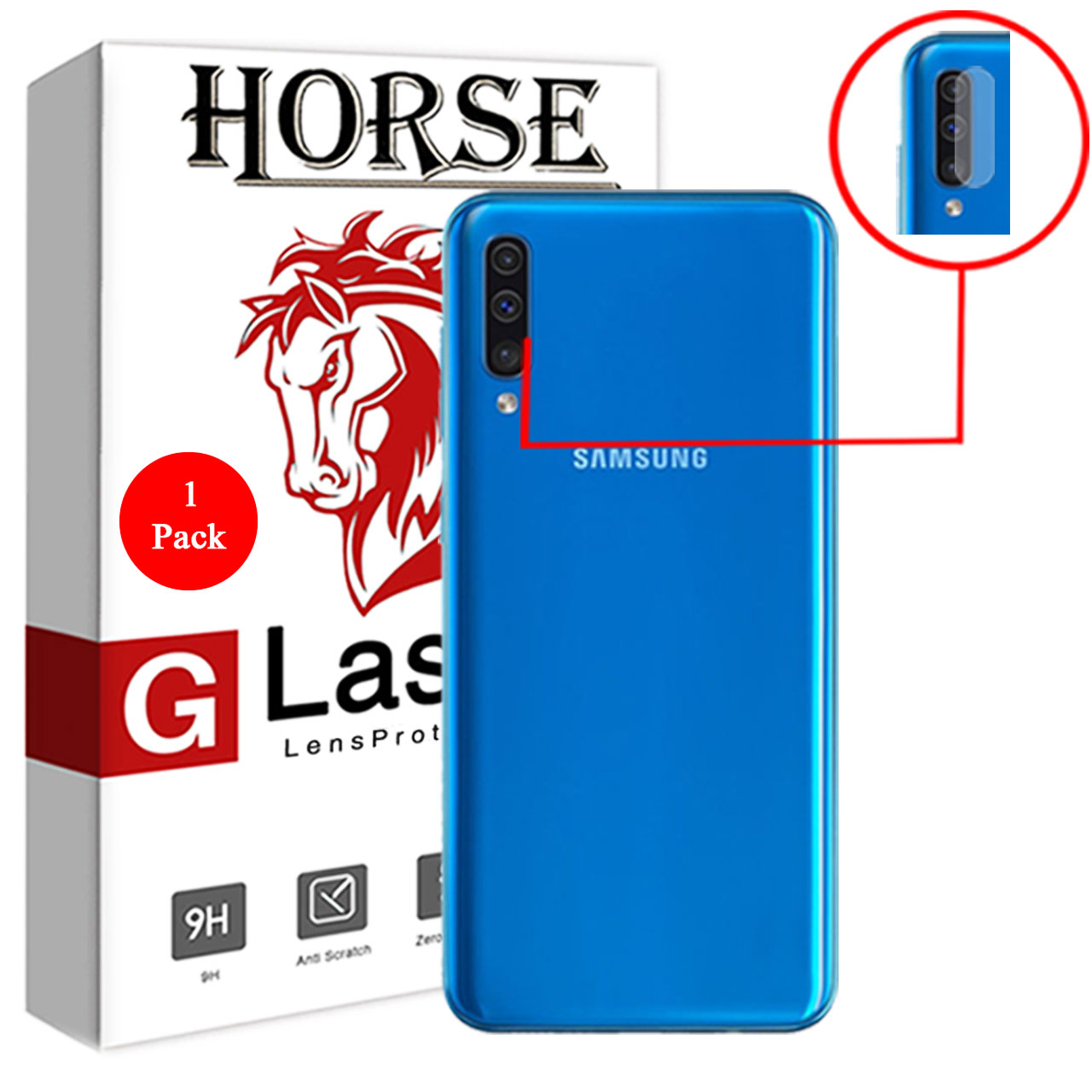 محافظ لنز دوربین گلس هورس مدل UTF مناسب برای گوشی موبایل سامسونگ Galaxy A50