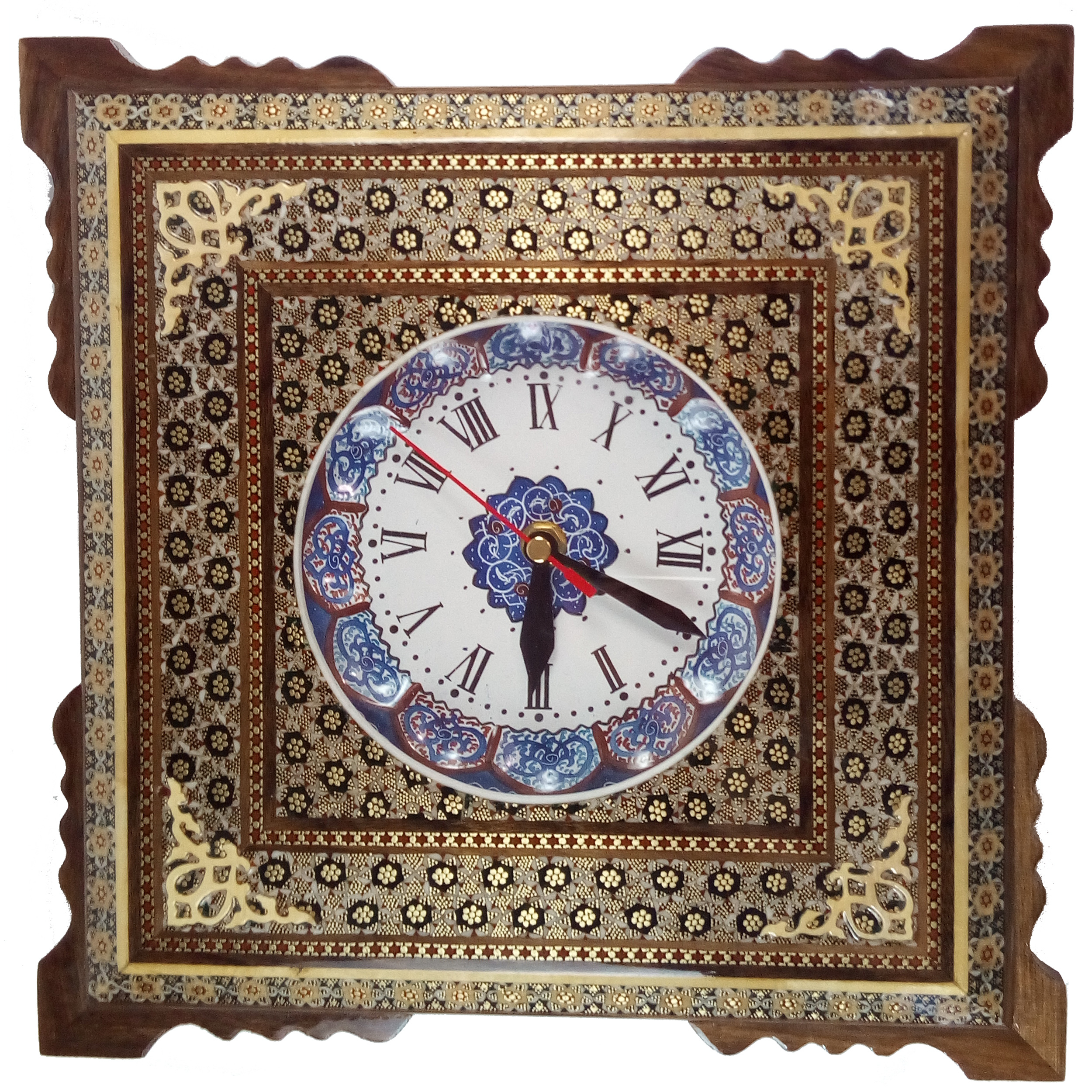 Inlay handicraft clock, Slim Model, code 1142