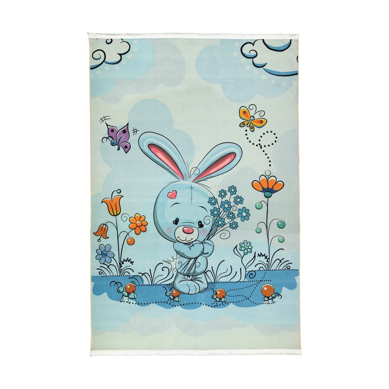 فرش ماشینی محتشم کد 101200 زمینه آبی