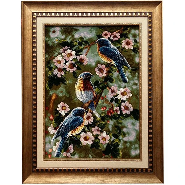 تابلو فرش دستبافت طرح سه پرنده کد 118