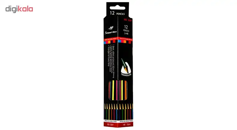 مداد ای اف اسکول مکس مدل 3001 بسته 12 عددی