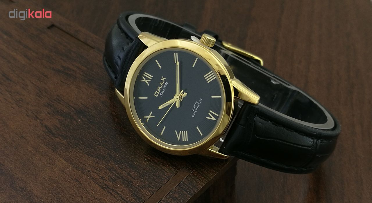 ساعت مچی عقربه ای زنانه اوماکس مدل pr0004 به همراه دستمال مخصوص برند کلین واچ