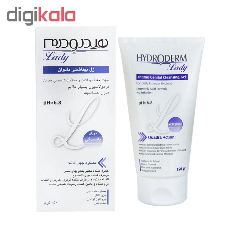 عکس شماره 3 : ژل بهداشتی بانوان هیدرودرم مدل pro lady حجم 150 میلی لیتر