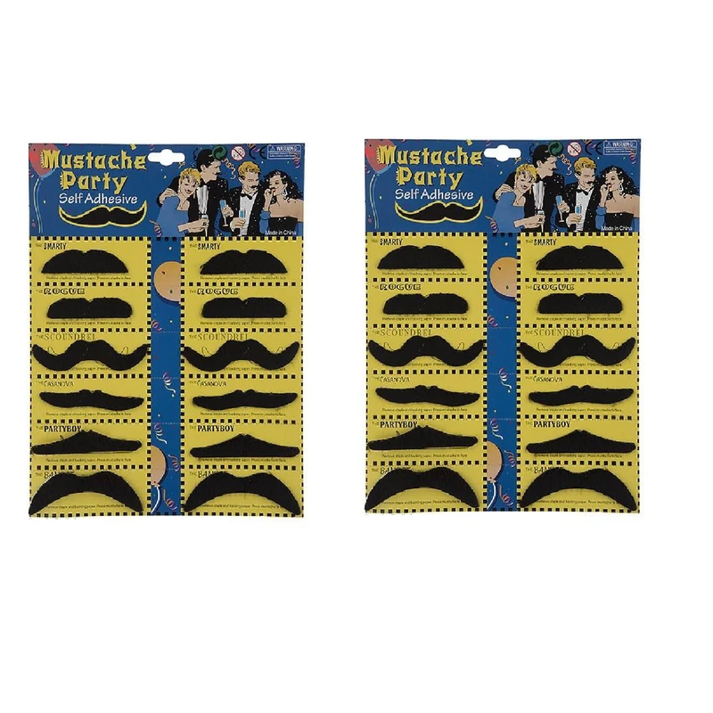 ست سیبیل نمایشی مدل Black Mustache بسته 24 عددی 