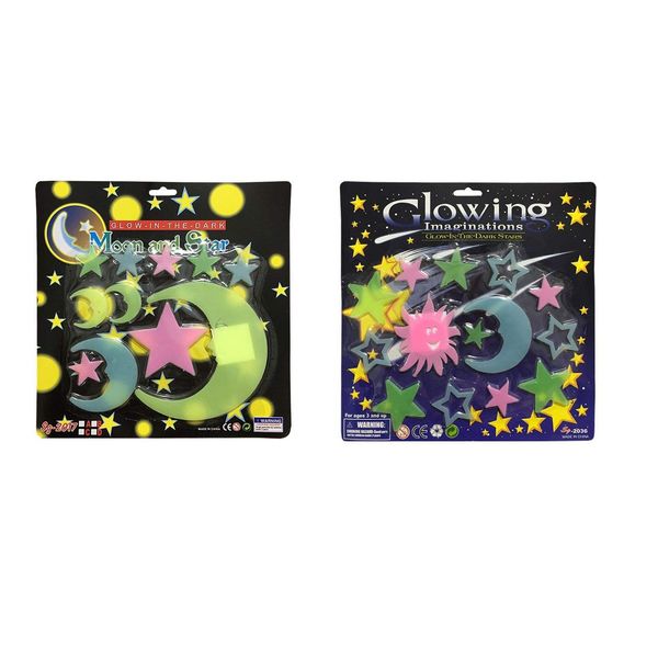 استیکر کودک طرح ماه و ستاره شب تاب مدل 015 مجموعه 24 عددی